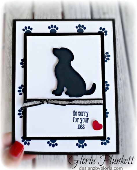 Dog Cards Handmade, Craft Paper Design, Dog Sympathy Card, Rubber Stamp Crafts, Sympathy Cards Handmade, Pet Sympathy Cards, Sorry For Your Loss, Crafts Cards, Pet Sympathy