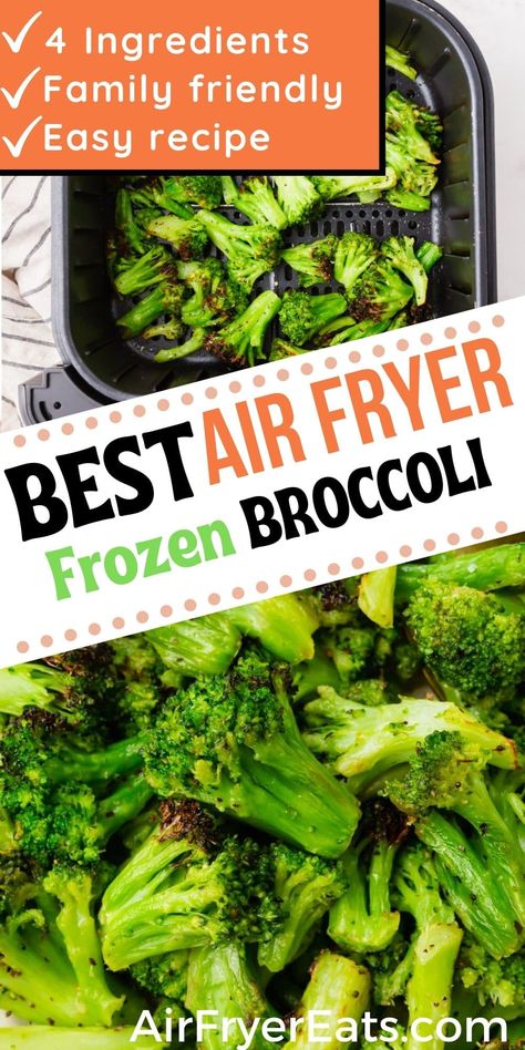 Air Fryer Frozen Broccoli, Frozen Broccoli Recipes, Roast Frozen Broccoli, Air Fryer Broccoli, Air Flyer, Fried Broccoli, Best Air Fryer, Healthy Side Dish, Air Fryer Oven Recipes