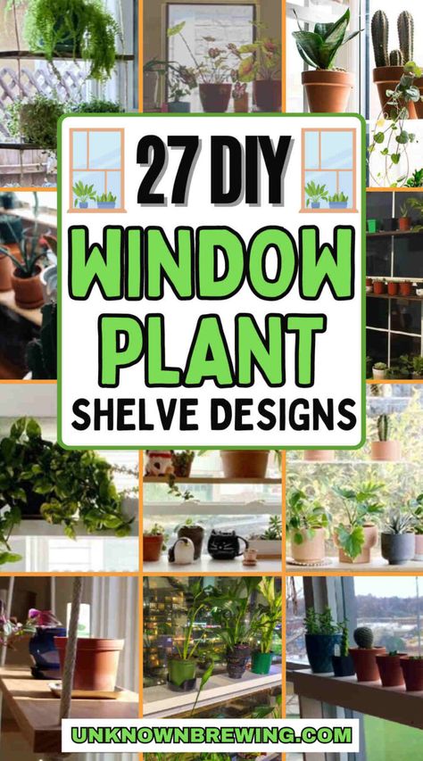 27 Charming DIY Window Plant Shelf Ideas for Green Spaces Shelves On Windows For Plants, Large Window Plant Shelf, Big Window Plant Display, Diy Plant Shelf Indoor Window Shelves, Sliding Glass Door Plant Shelf, Window Ledge Plants, Bay Window Plant Ideas, Plant Shelf In Front Of Window, Plant Shelves Window