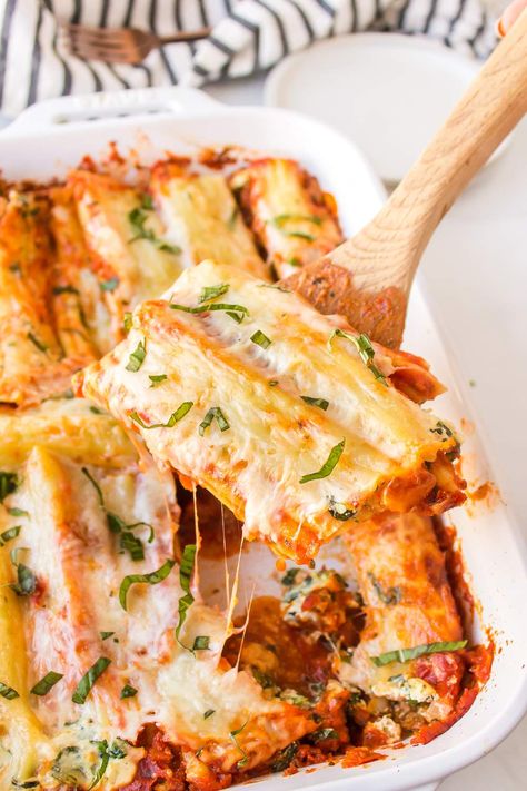 Indulge in the rich flavors of yummy Italian cuisine with our tantalizing Italian Sausage Manicotti recipe. Italian Sausage Manicotti, Sausage Manicotti Recipe, Sausage Manicotti, Pasta Entrees, Baked Manicotti, Manicotti Pasta, Stuffed Manicotti, Pasta Casseroles, Shaped Pasta