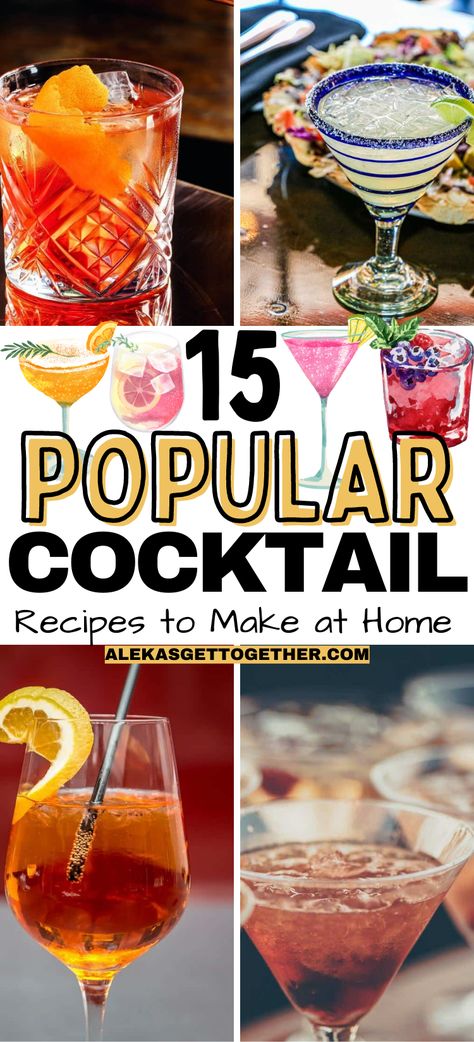 Top Alcoholic Drinks, Most Popular Alcoholic Drinks, Top 10 Cocktails, Popular Mixed Drinks, Popular Drink Recipes, Popular Cocktail Recipes, Strong Cocktails, Rum Cocktail Recipes, Most Popular Cocktails