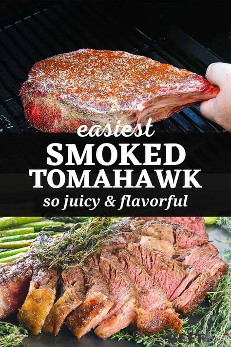 Best Tomahawk Steak Recipe, Tomahawk Steak Recipe Smoker, Toma Hawk Steak Recipe, Tamohawk Steak, Tomawak Steak, Tomahawk Steak Recipe Grill, Smoked Tomahawk Steak, Smoked Meals, Smoked Steak