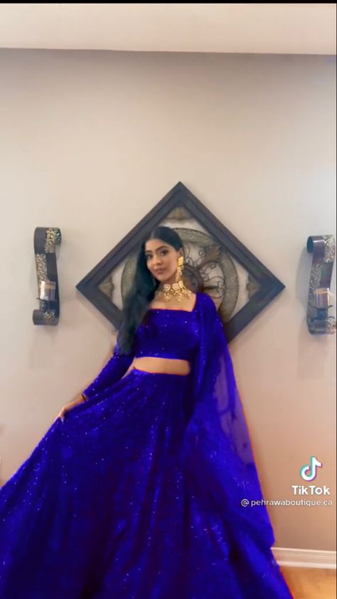 Royal Blue Lengha, Blue Lengha, Plain Lehenga, Royal Blue Lehenga, Blue Lehenga, Traditional Indian Outfits, Bright Winter, Traditional Clothes, Lehenga Designs