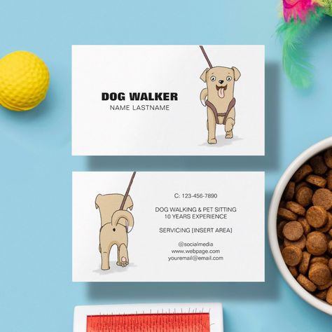 Pet Walking Business, Pet Business Card, Grooming Business Cards, Dog Walker Business Cards, Dog Walking Business Cards, Dog Walking Logo, Dog Sitting Business, Print Business Card, Service Business Card