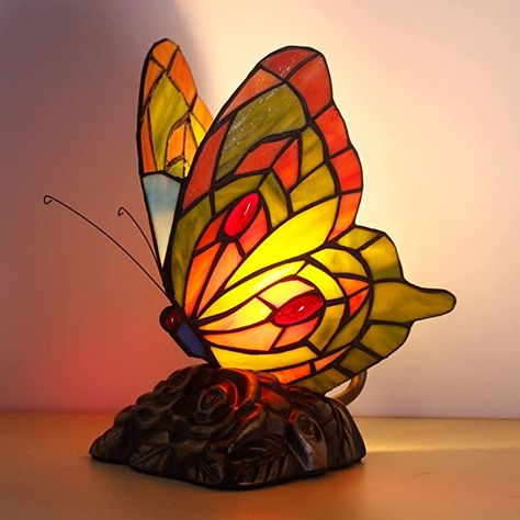 Cool Lamp, Butterfly Lamp, Stained Glass Table Lamps, Farmhouse Lamps, Tiffany Style Table Lamps, Stained Glass Light, Tiffany Table Lamps, Tiffany Lamp, Bronze Table Lamp