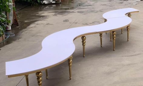 Serpentine Table for sale Serpentine Tables Wedding, Serpentine Tables, Serpentine Table, Tables Wedding, Wedding Table, Table Decorations, Brand New, For Sale