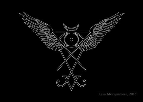 SoL II - Winged Seal of Lucifer by KainMorgenmeer on DeviantArt Satanic Tattoo Symbols, Lord Lucifer, Lucifer Sigil, New Beginning Tattoo, Witchcraft Tattoos, Fallen Angel Tattoo, Satanic Tattoos, Sigil Tattoo, Black Magick