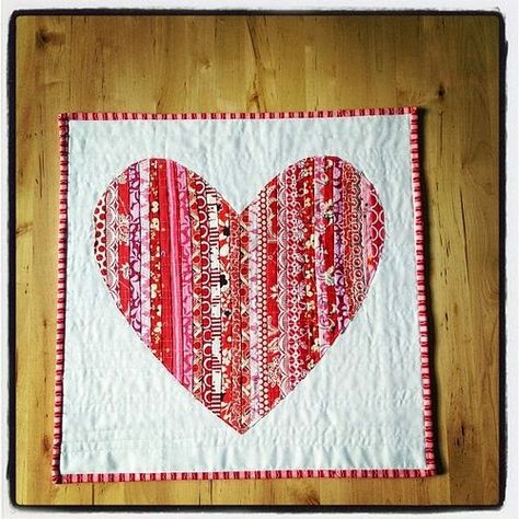 Hearts Day, Heart Quilt Pattern, Nancy Zieman, Happy Hearts Day, String Quilts, Miniature Quilts, Holiday Quilts, Doll Quilt, Heart Quilt