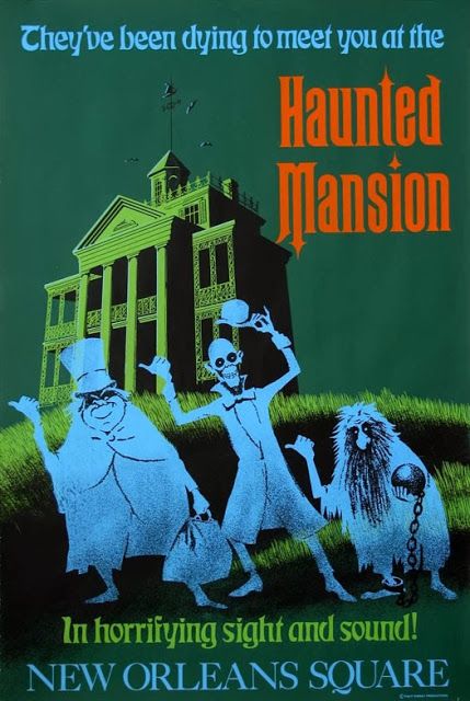 Haunted Mansion I need this poster but I need it BIG BIGGER than what I'm finding!! Haunted Mansion Disney, Vintage Disney Posters, Haunted Mansion Disneyland, Disneyland Attractions, Disney Attractions, Disney Collector, Disney Haunted Mansion, Disney Posters, Parc D'attraction