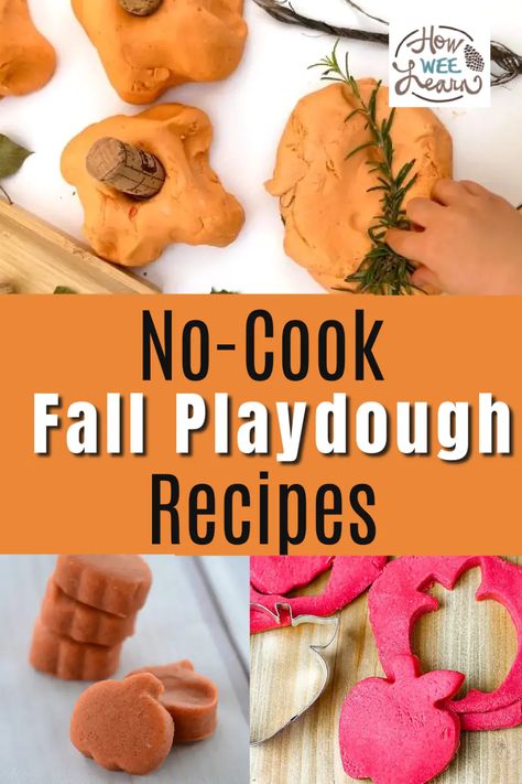 No Cook Apple Pie Playdough, Fall Playdough Recipes, Pumpkin Playdough Recipe No Cook, Cinnamon Playdough Recipe, Fall Scented Playdough, Pumpkin Playdough Recipe, Autumn Playdough, Simple Playdough, Cinnamon Play Dough