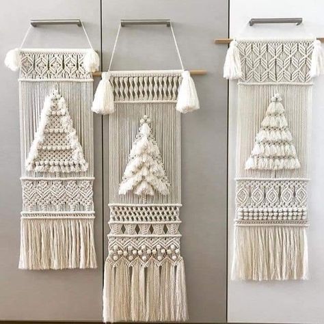 Macrame Wreaths, Mac Christmas, Wall Hanging Christmas Tree, Simpul Makrame, Free Macrame Patterns, Macrame Wall Hangings, Macrame Knots Pattern, Macrame Wall Hanging Diy, Macrame Wall Hanging Patterns