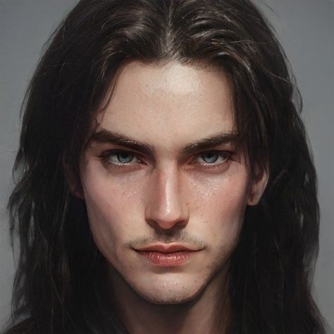 Artbreeder Heroes Of Olympus Characters, One Eyebrow Raised, Artbreeder Portraits, Male Witch, Dark Men, Boy Character, Fantasy Male, Thranduil, Legolas