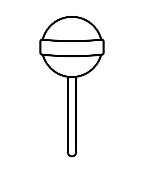 Black and White Lollipop Candy Icon Clipart in Stroke Outline on White Background Sweets Clipart, Candy Icon, Lollipop Candy, Clipart Black And White, Background Background, Lollipop, The Black, White Background, Doodles