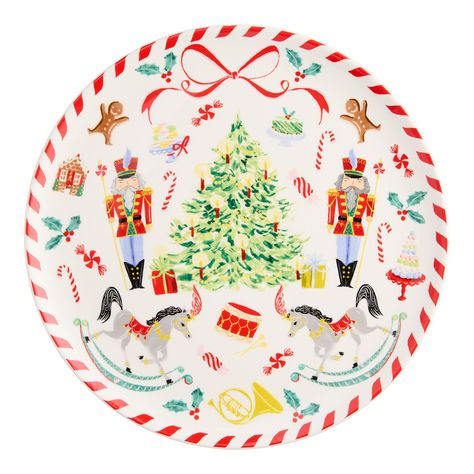 Round Cream All the Trimmings Nutcracker Serving Platter - World Market Nutcracker Theme Party, Nutcracker Painting, Nutcracker Party, Christmas Entertaining, Christmas Shop, Pottery Designs, Serving Platter, World Market, 5th Birthday