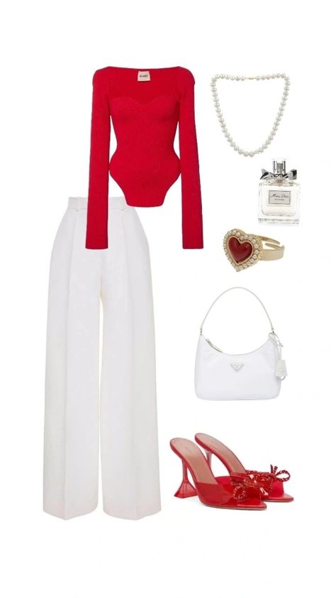 Red And Beige Outfit Classy, Red And White Outfit Classy, Red Halter Top Outfit, F1 Presenter, Red Outfit Casual, Red And White Outfit, Halter Tops Outfit, Red And White Outfits, Red Halter Top