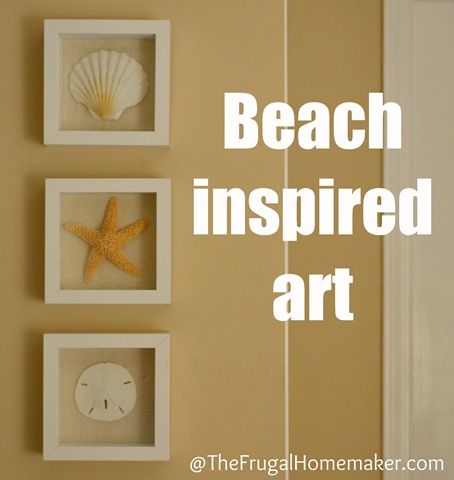 Beach inspired art {Sea Shell art} Diy Scrabble, Diy Beadboard, Sea Shell Art, Family Living Room, Beadboard Backsplash, Yard Sale Finds, Diy Beach, Decor Hacks, Backsplash Kitchen