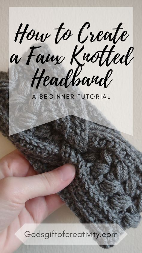 The faux knot is a really popular look for headbands of all kinds. It is a lovely way to add a little texture and interest to your headband, and as a bonus, it is pretty simple to create, especially with crochet! All you need are a long string of yarn and a yarn needle to accomplish this modern look. Even beginner crocheters can use this step by step guide to create the crochet knotted headband look. Crochet Knotted Headband, Crocheted Twisted Headband Patterns Free, Crochet Braided Headband, Crochet Headband Ideas, Crochet Twisted Headband Pattern, Chunky Crochet Headband, Crochet Twist Headband, Crochet Twisted Headband, Crochet Ear Warmer Pattern