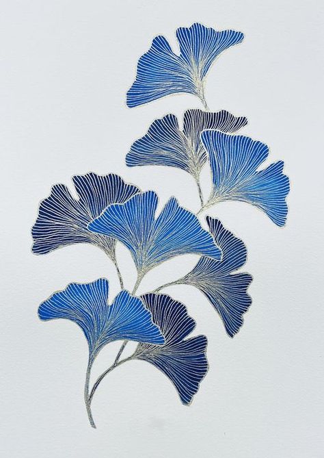 Illustrious Botanical Illustrations Fernanda Saraga · 26.09.23 Ginkgo leaves Watercolour and gold pen Artist: Fernanda Saraga https://instagram.com/fernandasaraga Gingko Art, Kintsugi Tattoo, Ginkgo Art, Kintsugi Art, Ginkgo Leaves, Leaves Illustration, Leaf Illustration, Gold Pen, Leaf Drawing