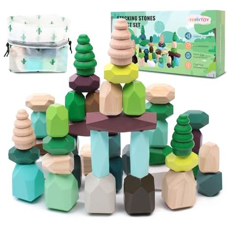 Stacking Rocks, Educational Games For Preschoolers, Stone Game, Balancing Stones, Toddler Boy Toys, Wooden Building Blocks, Toys For Toddlers, Fine Motor Skills Development, Kids Blocks