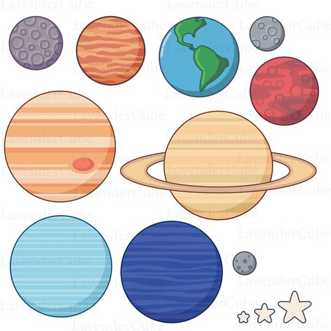 Solar System Clipart, Solar System Planets, Solar System, Art Images, Planets, Solar, Digital Download, Clip Art, Quick Saves