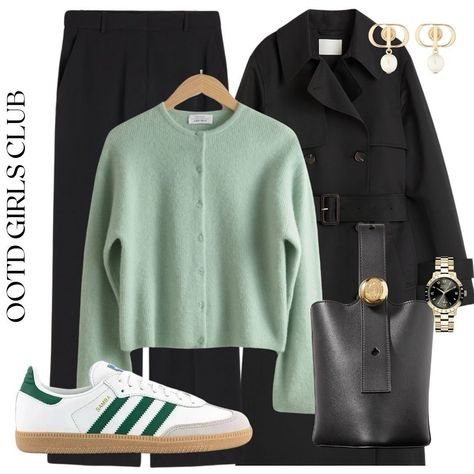 A hint of mint…🍃🌥️ will link this beautiful cardigan in stories!! . #ootd #outfit #mint #green #jumper #smart #smartcasuals #casual #casualwear #workwear #adidas #adidassamba #sambas #greensambas #office #officewear #trench #trenchcoat #fashion #london #corporate #londonljfe #citylife #lookgood #stylist #styleoftheday Mint Jumper Outfit, Mint Green Cardigan Outfit, Mint Cardigan Outfit, Trenchcoat Fashion, Green Cardigan Outfit, Outfit Mint, Mint Cardigan, Mint Green Cardigan, Green Jumper