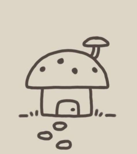 Drawing ideas Mushroom House, Drawing Ideas