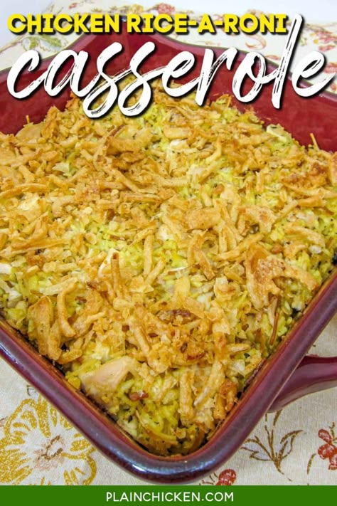 Rice A Roni And Chicken Casserole, Ricearoni Recipes, Recipes Using Rice, Chicken Flavored Rice, Rice A Roni, Creamy Chicken And Rice, Easy Chicken And Rice, Chicken Rice Casserole, Rice Casserole Recipes