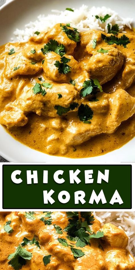 🍛 Rich, creamy, and filled with authentic Indian spices, this Chicken Korma recipe is a must-try! Perfect for cozy nights, it’s easy to make and absolutely delicious. #IndianFood #ChickenKorma #EasyDinner #ComfortFood #KormaRecipe Coconut Korma Recipe, Authentic Indian Chicken Curry, Korma Curry Recipes, Korma Sauce, Korma Curry, Indian Chicken Curry Recipe, Chicken Curry Recipe Easy, Chicken Korma Recipe, Kurma Recipe