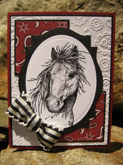 Western Cards, Ride Horse, Stamping Projects, Horse Cards, Horse Things, Nature Card, Hand Stamped Cards, Boy Cards, Cards Ideas