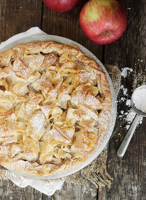 Easy Phyllo Apple Tart - Seasons and Suppers Phyllo Dough Recipes, Phyllo Recipes, Apple Tart Recipe, Apple Desserts Easy, Greek Cooking, Phyllo Dough, Apple Tart, Pie Tart, Sweet Pie