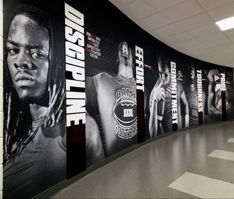 ALABAMA HALL OF CHAMPIONS #Alabama #RollTide #Bama #BuiltByBama #RTR #CrimsonTide #RammerJammer Gym Mural, Sport Office, College Gym, La Mecca, Sports Facility, Gym Design Interior, Wow Photo, Desain Pantry, Gym Poster