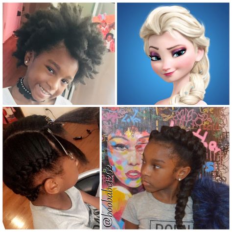 Elsa Braid by Boobabe1202 Elsa Braid Black Hair, Elsa Frozen Hairstyle, Elsa Braid Kids, Elsa Hairstyle Kids, Frozen Hair Tutorial, Zelda Hair, Elsa Hairstyle, Hairstyle For Black Hair, Frozen Hairstyles