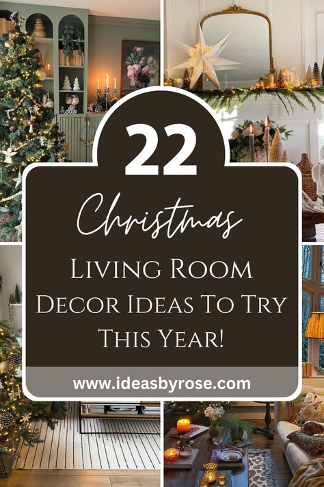 christmas living room decor ideas Holiday Living Room Ideas, Living Room Decorated For Christmas, Classy Christmas Decor Living Rooms, Elegant Christmas Decor Ideas For Living Room, Room Decor Ideas Simple, Christmas Mason Jar Ideas, Dining Room Christmas Decor, Elegant Christmas Decor Ideas, Living Room For Christmas