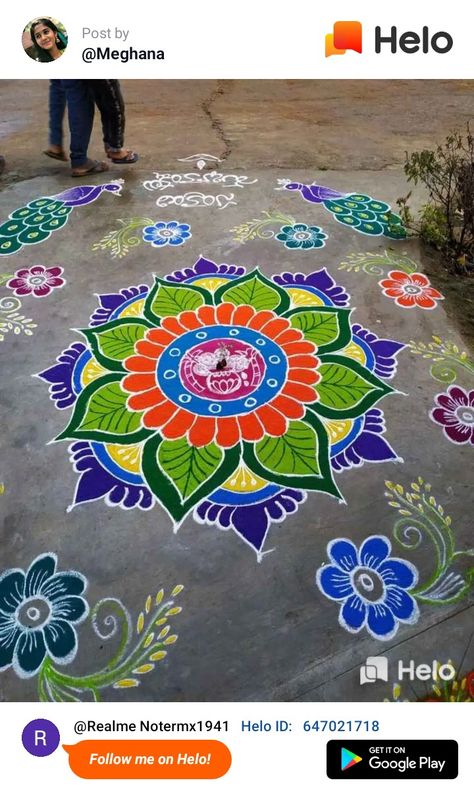 Easy Rangoli Designs Videos, Very Easy Rangoli Designs, Rangoli Designs Photos, Rangoli Designs Simple Diwali, Easy Rangoli Designs Diwali, Rangoli Side Designs, Simple Flower Design, Rangoli Designs Latest, Simple Rangoli Designs Images