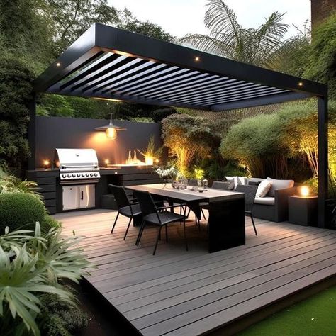 Terrace Garden Design, Modern Backyard Landscaping, Modern Backyard, Outdoor Decor Backyard, Small Backyard Patio, Deck Garden, Small Backyard Design, Backyard Patio Designs, Outdoor Kitchen Design