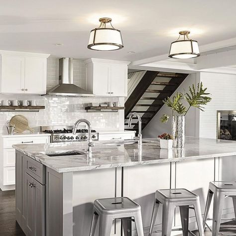 low ceiling small kitchen lighting Kitchen Lighting Ideas For Low Ceilings, Small Kitchen Lighting, Semi Flushmount, Low Ceiling Lighting, School House Lighting, Low Ceilings, Foyer Lighting, Kitchen Ceiling Lights, Kitchen Ceiling