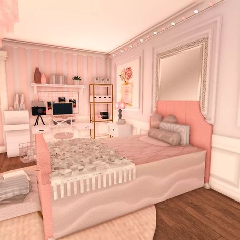 Bull Blox on Instagram: "aethetic luxury teen bedroom built for @pixelly_yt #bloxburgbuilds #bloxburg #bloxburgspeedbuilds #bloxburgpreppybedroom #roblox" Luxury Teen Bedroom, Coastal Bloxburg, Building Hacks, Fancy Bedroom, Blocksburg Room Ideas￼, House Decorating Ideas Apartments, Summer Bedroom, Decal Codes, House Makeover