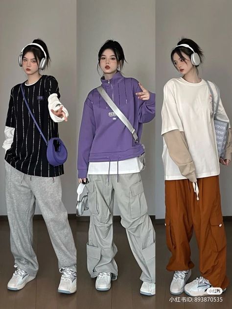 Aesthetic Korean Tomboy Outfits, Chinese Oversized Outfits, Hiphop Outfit Ideas, Korean Tomboy Style Outfit, Korean Tomboy Outfits, Street Style Boy, Boyish Style, Streetwear Lifestyle, Outfit Korean Style