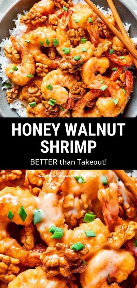 Healthy Honey Walnut Shrimp, Asian Shrimp Recipes Chinese Food, Hot Honey Walnut Shrimp, Easy Honey Walnut Shrimp, Shrimp Walnut Recipes, Healthy Shrimp Dishes, World Food Recipes, Honey Walnut Shrimp Recipe Easy, Unique Shrimp Recipes