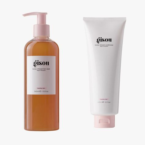 Gisou Honey Infused Hair Wash, $36, us.gisou.com; Gisou Honey Infused Conditioner, $33, us.gisou.com Gisou Hair Shampoo, Gisou Shampoo And Conditioner, Gisou Shampoo, Gisou Hair Products, Gisou Products, Gisou Hair, Beauty Product, Hair Products, Glitter Lip Gloss