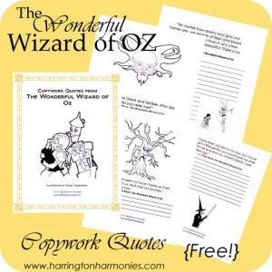 Copywork Quotes, Homeschool Copywork, Learning Writing, Homeschool Family, Wonderful Wizard Of Oz, Homeschool Writing, Homeschool Freebies, The Wonderful Wizard Of Oz, Childhood Movies