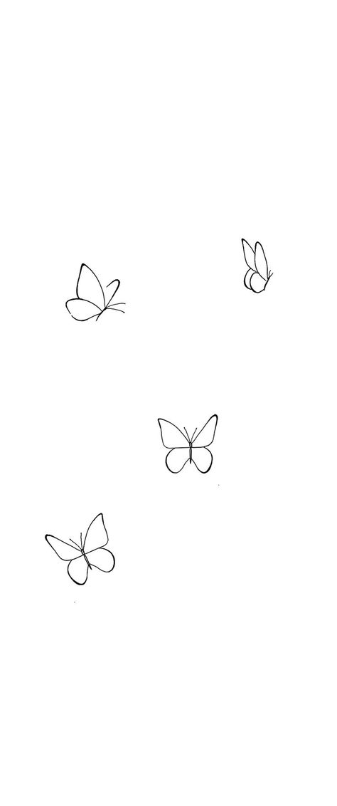 4 Small Butterflies Tattoo, Simple 3 Butterfly Tattoo, How To Draw Small Butterflies, Parents Tattoos Honoring, Simple Butterfly Background, Small Cute Butterfly Tattoos, Dainty Butterfly Drawing, Butterfly Doodle Tattoo, Butterflies Tattoo Minimalist