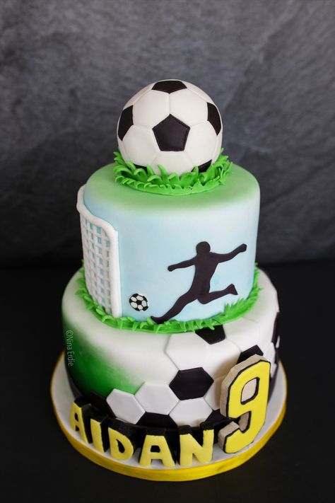 Happy Birthday Pam, Soccer Themed Cake, Football Themed Cakes, Soccer Ball Cake, Soccer Birthday Cakes, 8th Birthday Cake, Soccer Cake, Soccer Birthday Parties, Soccer Theme