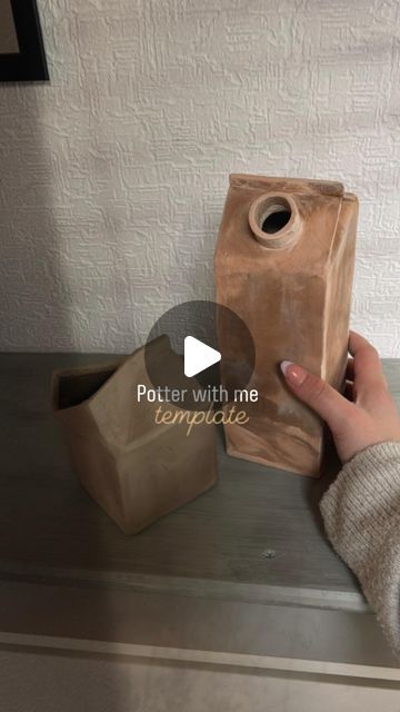 pottery | handbuild | mindfulness on Instagram: "Potter with me 🥛 - milk carton  Template time, you can find it via the link in my bio (only until 03.05.2024) 💃🏽🫶🏼  Some of you will be pleased that this old template is available again.😍 But I didn’t just want to re-upload it. So, I created a second version. The template is a small variation, but of course, you can also make a large milk carton version.☺️  Both templates can be found together in my bio.🫶🏼  #pottery #handbuild #handcrafted #clay #ceramics #milkcarton #template #free" Ceramic Milk Carton Template, Ceramics Milk Carton, Milk Carton Clay, Milk Carton Template, Handbuilding Templates, Ceramic Milk Carton, Clay Milk Carton, Clay Templates, Ceramic Templates