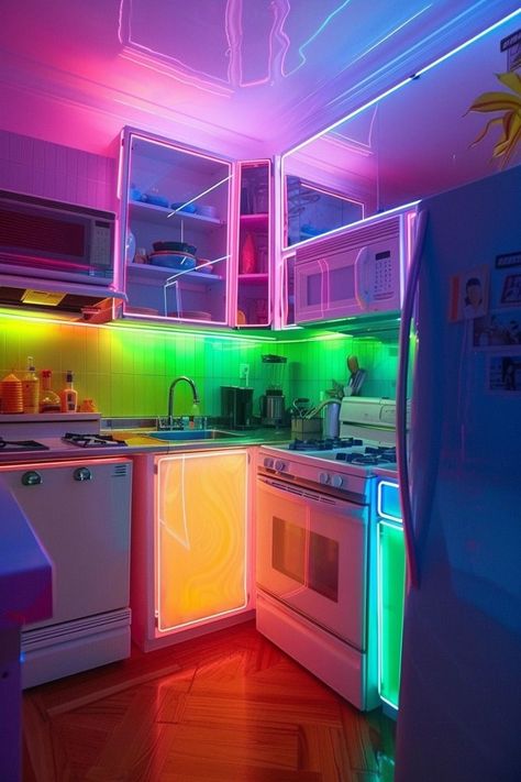 Dopamine Design, Diy Moss, Colorful Room Decor, Y2k Room, Kitchen Set Up, Classic White Kitchen, Rainbow House, Curated Home, Dream Apartment Decor