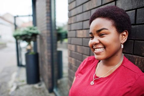 A black girl with a round face wearing a short natural haircut in dyed TWA style after big chopping her long hair. Simple Short Natural Hairstyles, Dyed Twa, Black Hair 4c, Natural Hairstyles For 4c Hair, Hairstyles For 4c Hair, Short 4c Hair, Big Chop Hairstyles, Short Natural Hairstyles, Big Chop Natural Hair