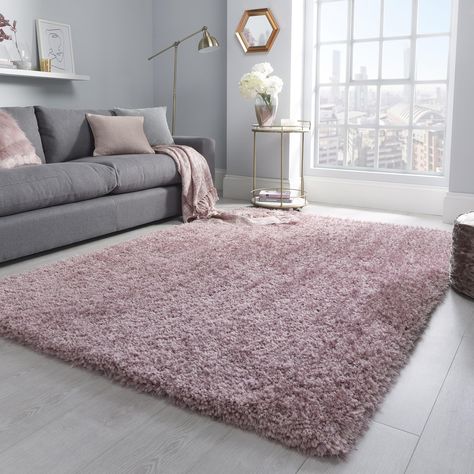 Blush And Grey Living Room, Grey And Pink Living Room, Blush Living Room, Blush Pink Living Room, Pink Living Room Decor, Living Room Decor Gray, Rugs Living Room, Shaggy Rugs, Pink Living Room