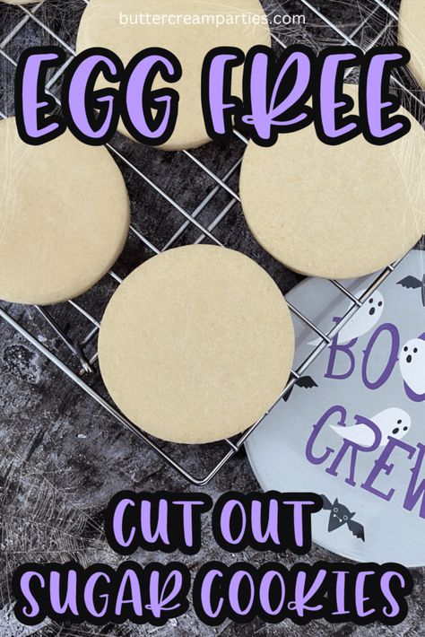 These eggless sugar cookies are the perfect egg allergy friendly cut out sugar cookies for cookie decorating. The sugar cookies are soft yet still hold their shape. Find the recipe plus tips for success at buttercreamparties.com. Eggless Sugar Cookie Recipe, Eggless Sugar Cookies, Sugar Cookie Dough Recipe, Cut Out Sugar Cookies, Eggless Cookie Dough, Eggless Cookie Recipes, Cut Out Sugar, Cookie Birthday Party, Egg Allergy