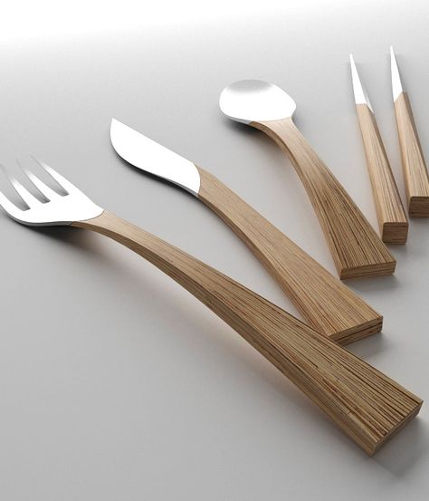 wood Cutlery Design, Wooden Cutlery, Wooden Utensils, Back To Nature, Cutlery Set, Kitchen Stuff, Objects Design, Wood Design, Forks