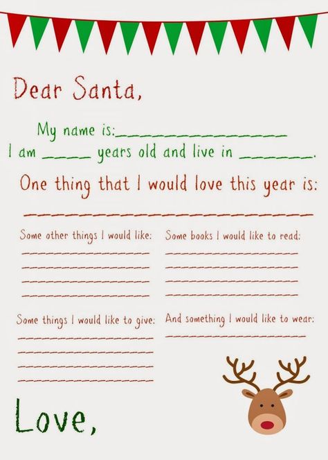 Dear Santa Letter (Free Printable) : The Chirping Moms                                                                                                                                                                                 More Letter Free Printable, Free Printable Santa Letters, Christmas Letter To Santa, Free Letters From Santa, Christmas Letter Template, Santa Letters, Dear Santa Letter, Santa Template, Santa Letter Template